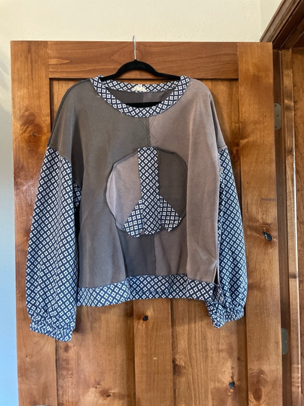 POL Navy and Gray Peace Sweater